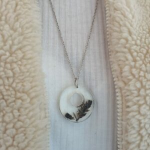 Clear Leaf Resin Necklace