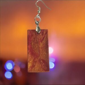 Fireside Glow Red & Gold Earrings